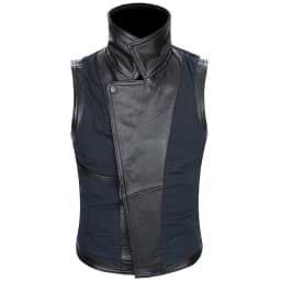 Classical Motorcycle 100% Cowhide Leather Vest Men's Oblique Zipper Genuine Leather Sleeveless Jackets Slim Motorcade Vests