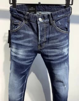 BRAND D2 Men Jeans Denim Pants Hole Slim Pencil Trousers Metal Buttons Fashionable blue DSQ2 Cool Guy JENAS For Men
