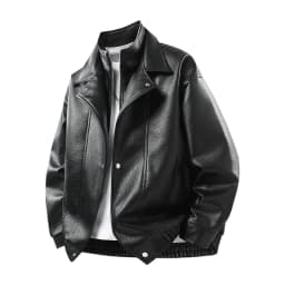New Men's Outdoor High-quality Fashion Trend Imitation Leather Jacket Versatile for Autumn Winter Breathable and Warm Top