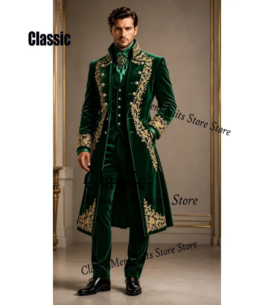 Sparkly Jewelry Men Suits 3 Pieces Sets Customized Embroidery Male Party Blazers Groom Evening Tuxedos Slim Corset Costume Homme