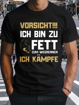 1Pcs 100% Cotton Caution I'M Too Fat O-Neck Short Sleeves T-Shirt Print Plus Size Comfortable Casual Wear, Machine Washable