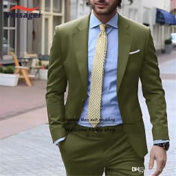 Navy Elegant Men's Suit Business Formal Work Wear Slim Fit Pants Jacket 2 Piece Set Groom Wedding Tuxedo