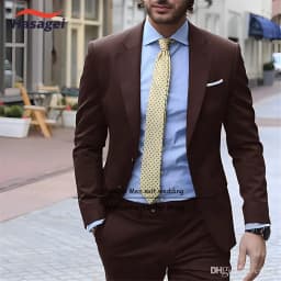 Navy Elegant Men's Suit Business Formal Work Wear Slim Fit Pants Jacket 2 Piece Set Groom Wedding Tuxedo