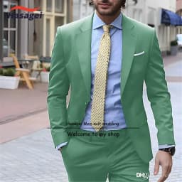 Navy Elegant Men's Suit Business Formal Work Wear Slim Fit Pants Jacket 2 Piece Set Groom Wedding Tuxedo