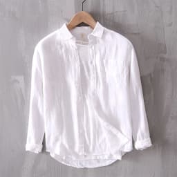 New Designer Solid Linen Brand Shirt Men Fashion Casual Green Shirts For Men Pure Flax Tops Camisa Masculina Chemise