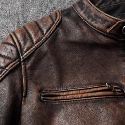 Vintage Black Brown Real Cowhide Genuine Leather Jacket Real Fur Men's Leather Jacket Men Leather Jacket Motorcycle Coat