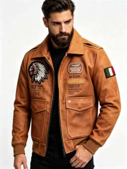 Orange Winter Pilot Leather Jacket Men Military Style Plus Size 5XL Genuine Natural Thick Cowhide Flight Leather Coat