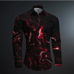 2024 New Geometry 3D Printing Color Block Abstract Fashion Casual Men's Shirt Party Street Spring and Autumn Lapel Long Sleeve