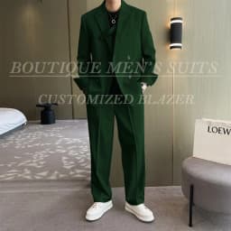 Fashion Ivory Loose Suits For Men Boyfriend Clothing 2026 New Casual Jacket Pants 2Pcs Set Custom Made Male Wear costume homme