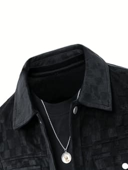 2025 New Suede Chess Board Jackets Men American Retro Spring Autumn Loose Casual Plaid Lapel Jacket Business Workwear Jacket Top