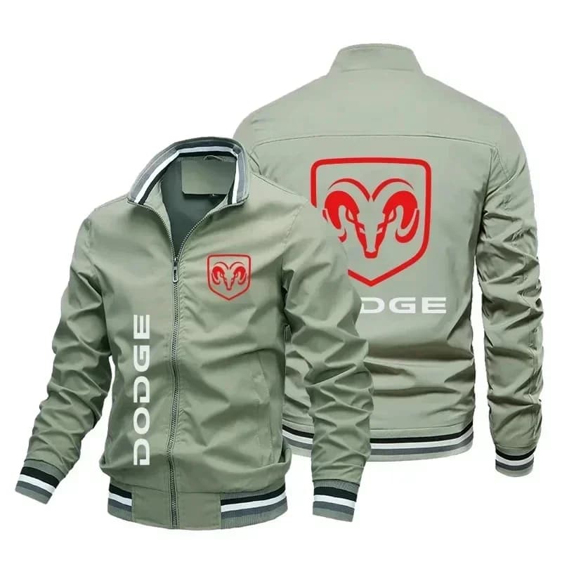 Men's Spring and Autumn Dodge Logo Car Spring Leisure Outdoor Fashion Ultra thin Zipper Sports Jacket NJ8G