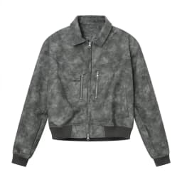 Spring Pink Mens Cropped PU Leather Jacket Fashion Turn-down Collar Gradient Color Retro Coat Zipper Men's Motorcycle Outwear