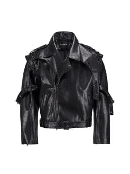 Mauroicardi Spring Autumn Cool Short Shiny Pu Leather Moto & Biker Jacket Men Belt Luxury Designer American Vintage Clothes 2025