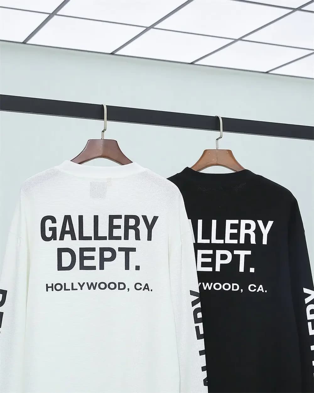 Gallery Dept Monogram Print Waffle Long Sleeve T-Shirt