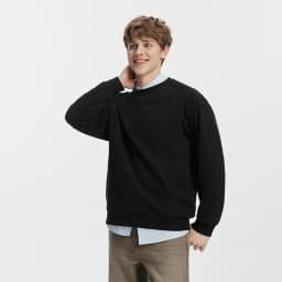 Semir Men Sweatshirt Solid Basic Crew Neck Slight Loose Knit Pullover Everyday Casual Style Autumn Top Daily Wear 2026