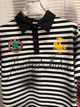 Soiled Stripe PROTOCOL Embroidery Warhorse T Shirt Polo Shirts Men Women Black Red Short Sleeve High Quality Lapel T-shirt Tops