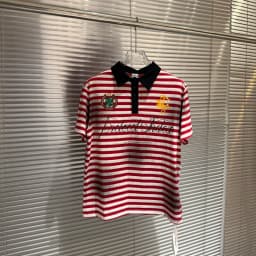 Soiled Stripe PROTOCOL Embroidery Warhorse T Shirt Polo Shirts Men Women Black Red Short Sleeve High Quality Lapel T-shirt Tops