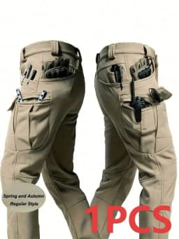 Men's Spring Autumn City Cargo Elastic Pants Trekking Hiking Camping Climbing Running Sports Cycling Work Outdoor Trousers