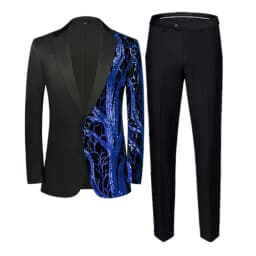 Red Sequin Blazer & Pants Set , Men's Shiny Party Outfit Suits for Weddings, Concerts & Festive Celebrations