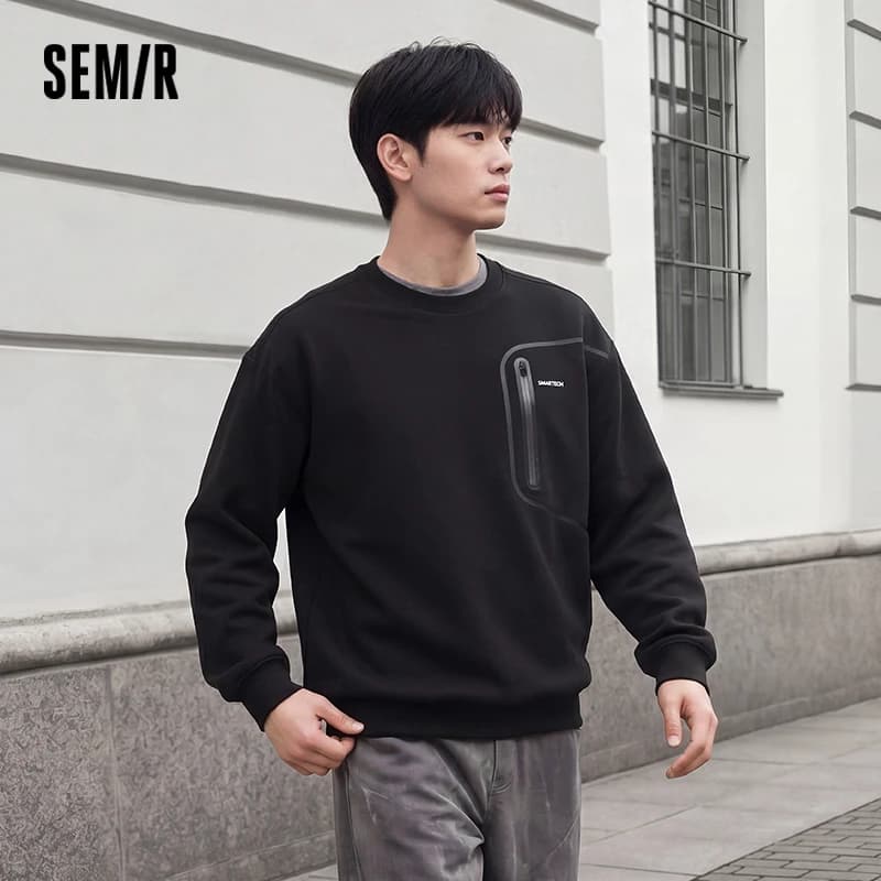 Semir Men Sweatshirt Moisture Wicking Quick Dry Crew Neck Outdoor Sport Utility Casual Autumn Pullover Daily Wear 2026