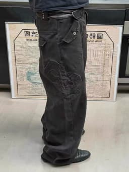 F8 Heavy‑Duty Patchwork Straight‑Leg Baggy Cargo Pants Reworked Workpants
