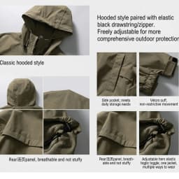 Unisex Waterproof Hooded Jacket – 4-Level Water Repellent, Windproof & Durable for Hiking, Trekking & Urban Commute