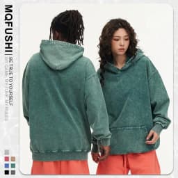 Custom LOGO Image 450GSM 100% Cotton Retro Heavyweight Sweatshirt for Men and Women Washed Vintage Oversize Loose