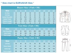 Men's 3-Piece Suit Set Classic One Gold Button Slim Fit Blazer Vest Pants Formal Business Wedding Wear