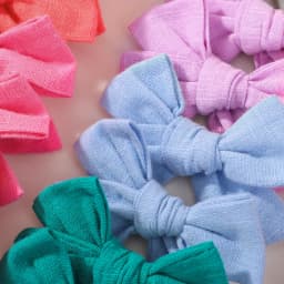 20Pcs Random Color Cloth Bowknot Hairgripes Cheer Bows Solid Color Girls Hair Bangs Hair Clip Casual Children's Hair Accessories