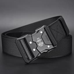 Red Ears Plastic Buckle Tactical Belt Men'S Multifunctional Military Fan Canvas Belt Outdoor Faux Nylon Training Waist Belt