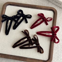 Retro Classics Velvet Cut-out Bow Hair Clips Autumn/Winter Solid HairPins Bangs Clip for Woman Girls Sweet Barrettes Headdress