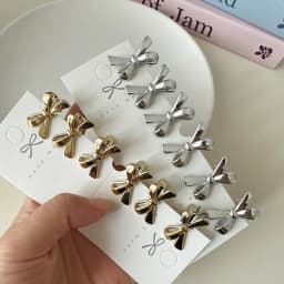 6Pcs/set of Women's New Golden Bow Mini Hairpins, Sweet and Cool Girl Bangs Hairpins and Hair Accessories
