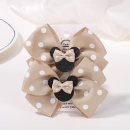 2Pcs/lot 3.9in Big Bows Hair Bangs Clip for Little Girls cartoon Party Headdress Sweet Polka Dot Bow Hair Clip Set