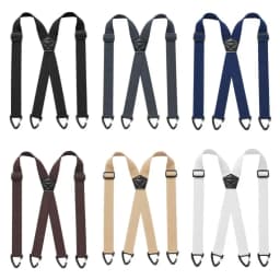 Heavy Duty Work Suspenders with 4 Gripper Clasps Anti-slip Elastic Pants Braces 3.8cm Wide Elegant X-Type Suspenders