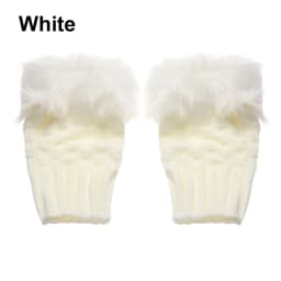 Fashion Keep Finger Warm Elastic Knitted Gloves Thicken Warm Faux Rabbit Hair Gloves Warm Mittens