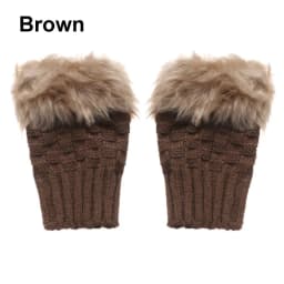 Fashion Keep Finger Warm Elastic Knitted Gloves Thicken Warm Faux Rabbit Hair Gloves Warm Mittens