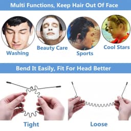 6pcs/Set Unisex Metal Headbands Wavy Hairband Hair Hoop Women Men Sport Fashion Hair Band Black Non Slip Simple Hair Accessories