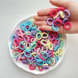 20/50/100PCS Colorful Basic Nylon Ealstic Hair Ties for Girls Ponytail Hold Scrunchie Rubber Band Kids Basic Hair Accessories