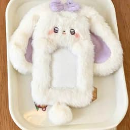 Cartoon Multifunctional Photocard Case Plush Big Eared Rabbit/Border Collie Card Case Rabbit/Dog/Cat Photo Card Holder Students