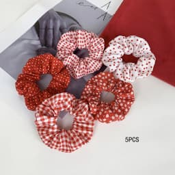 5Pcs Polka Dot Print Scrunchie Elegant Scrunchies Hair Ties Scrunchy Hair Ties