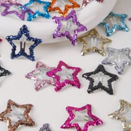 20Pcs Hollowed Star Hair Clips Colorful Sequins Star Snap Hairpins Sweet Headpiece Hair Barrettes Hair Accessories for Girls