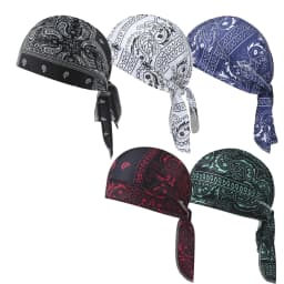 1-5pcs Cooling Skull Cap Helmet Liner Breathable Sweat Wicking Head Wrap Bandana Hat for Men Women Paisley Cycling Running Cap