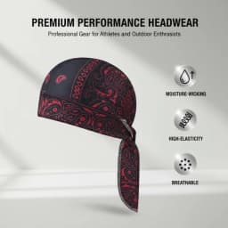 1-5pcs Cooling Skull Cap Helmet Liner Breathable Sweat Wicking Head Wrap Bandana Hat for Men Women Paisley Cycling Running Cap
