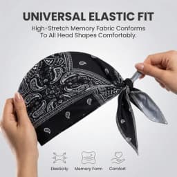 1-5pcs Cooling Skull Cap Helmet Liner Breathable Sweat Wicking Head Wrap Bandana Hat for Men Women Paisley Cycling Running Cap