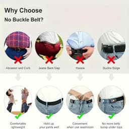Traceless Invisible Elastic Belt Women's Belt Jeans Pants Men's Elastic Belt