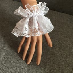 Lolita Short Hand Sleeve Gloves Steampunk Lolita Hand Sleeve Wrist Cuffs Ruffled Floral Lace Elastic Bracelet Clothing Accessory