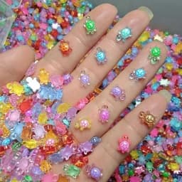 100Pcs Cartoon 3D Luminous Turtle DIY Night Glow Mini Resin Animals Dopamine Colored Miniature Figurines Fairy Garden Decoration