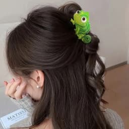 Cute Green Lizard Grab Clip Non-Slip Hairpin Cartoon Animal Shark Clip Fashion Ponytail Clip Daily Wear Hair Accessories