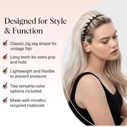 Kitsch Zig Zag 2-Pack Non-Slip Wave Design Headbands - Eco-Friendly Recycled Plastic Hair Accessories