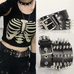 Men's Punk Style Rivet Decorated Heavy Metal Belt Women Casual Fashion Jeans Decorative Belt-Rock Gothic Y2k Belts For Men Women